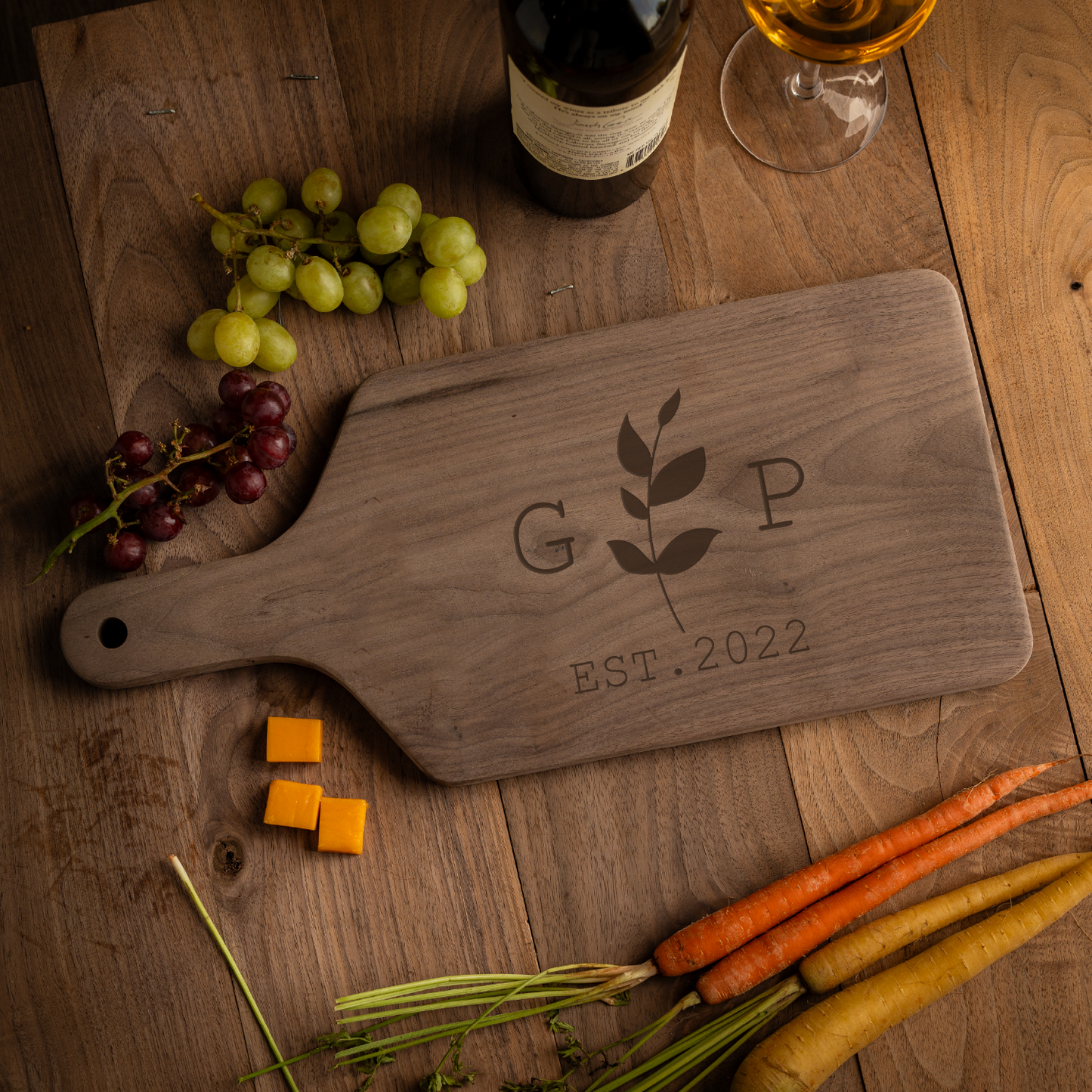 Engraved Large Paddle Serving & Cutting Boards - Center Designs
