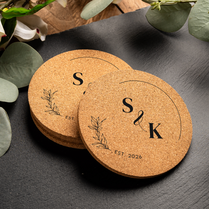 Customized Wedding Cork Coasters