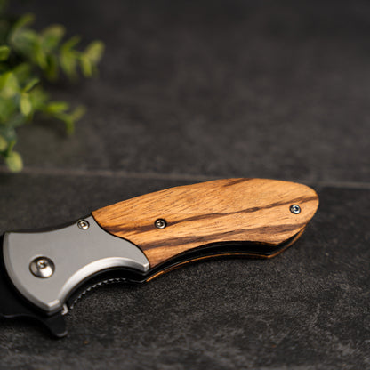 Customized Pakkawood Handle Hunting Knife - Black Blade