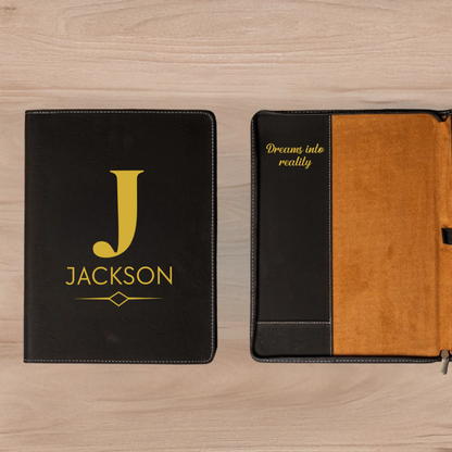Customized Leather Portfolios - Black & Rustic