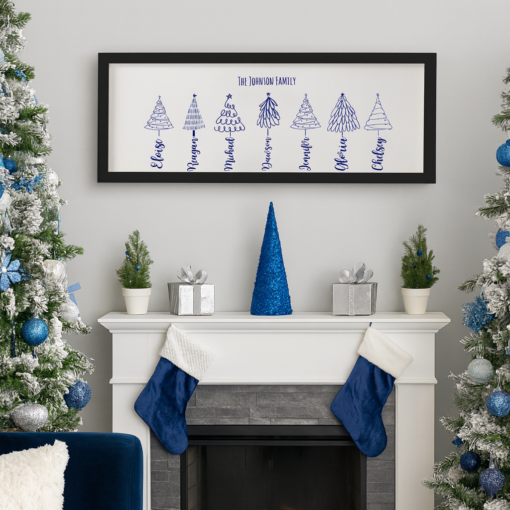 Customized Christmas Tree Family Sign