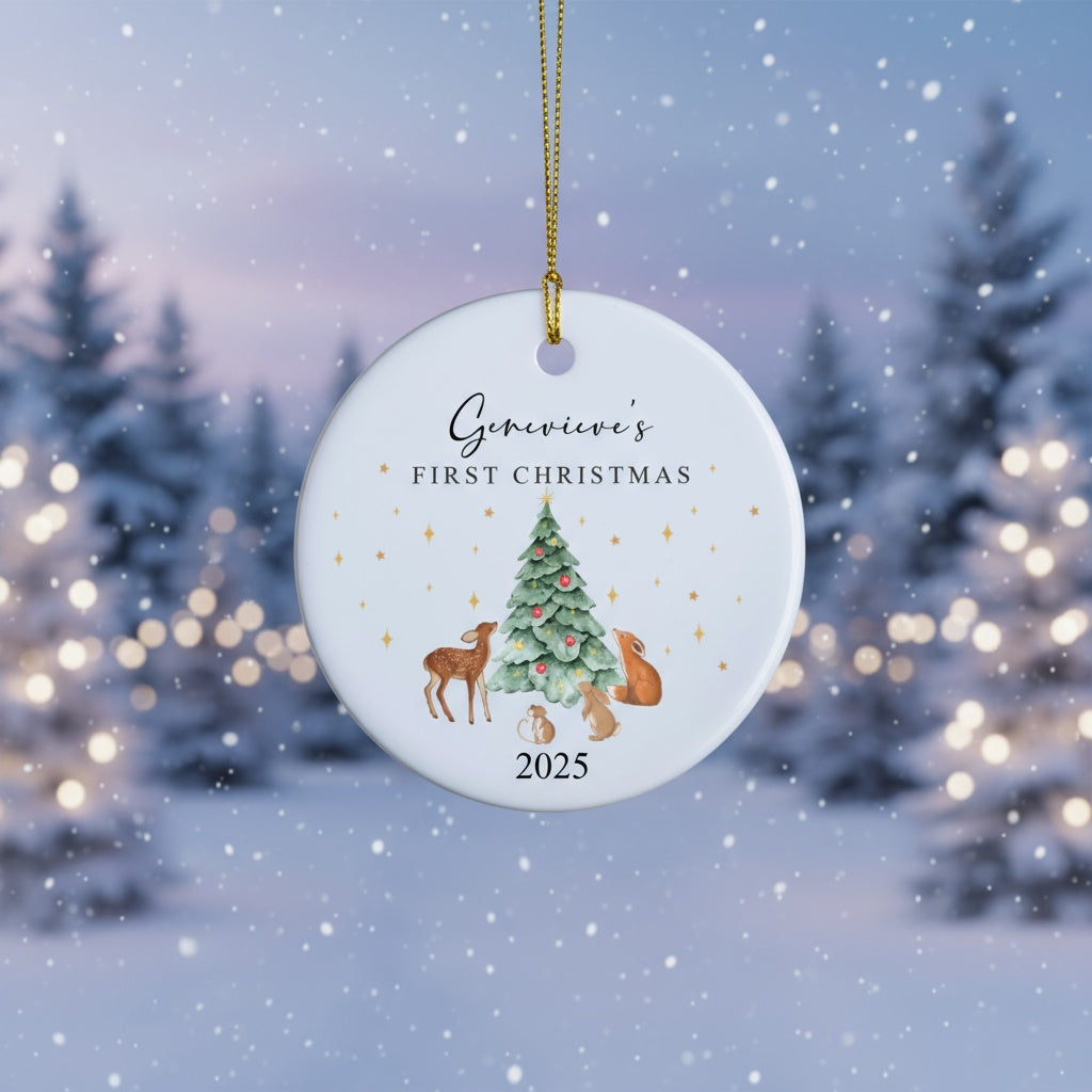 Customized Baby's First Christmas Baby Animals Ornament