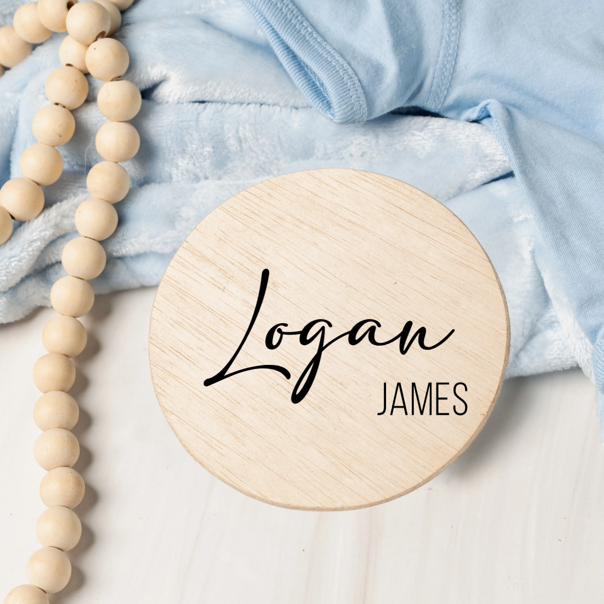 Customized Baby Announcement Wood Circles