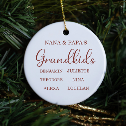 Customized Grandparents Grandchildren Ornament