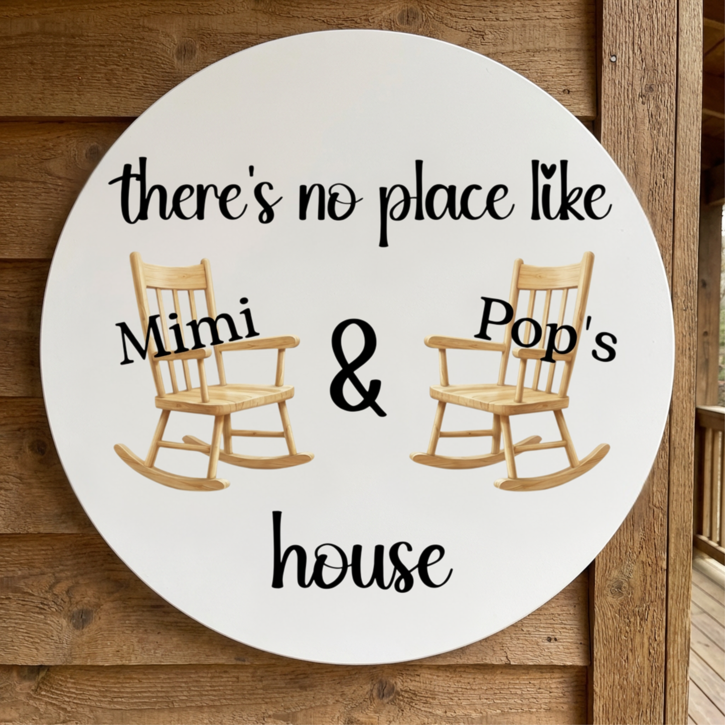 There's No Place Like Grandma & Grandpa's House Customized Wood Sign
