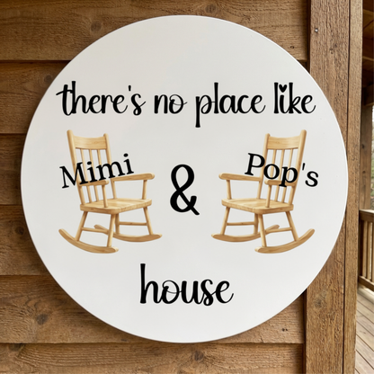 There's No Place Like Grandma & Grandpa's House Customized Wood Sign