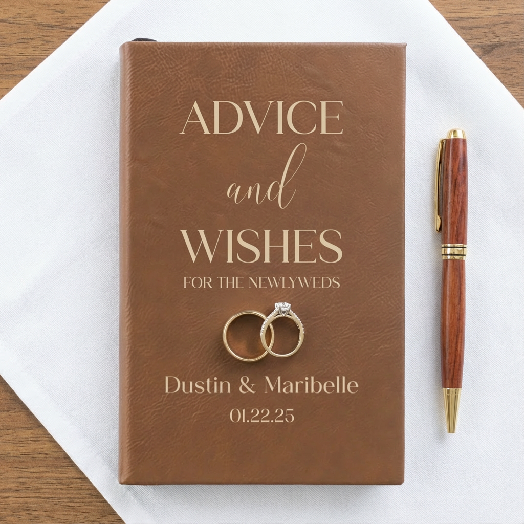 Customizable Advice and Wishes Journal for Wedding Ceremony
