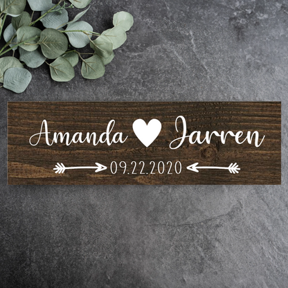 Customized Wooden Plank Heart and Arrows