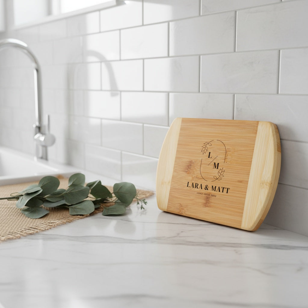 Customized 6x8 Bamboo Rounded Edge Cutting Board