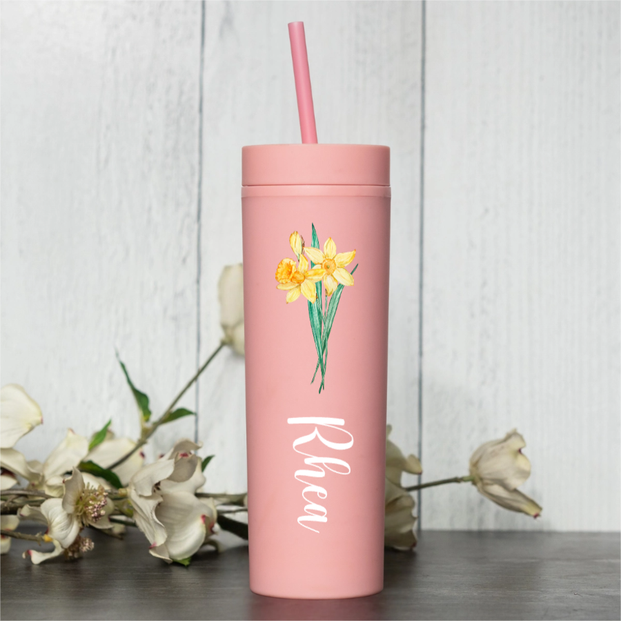 Customized 16oz. Acrylic Flower Tumbler