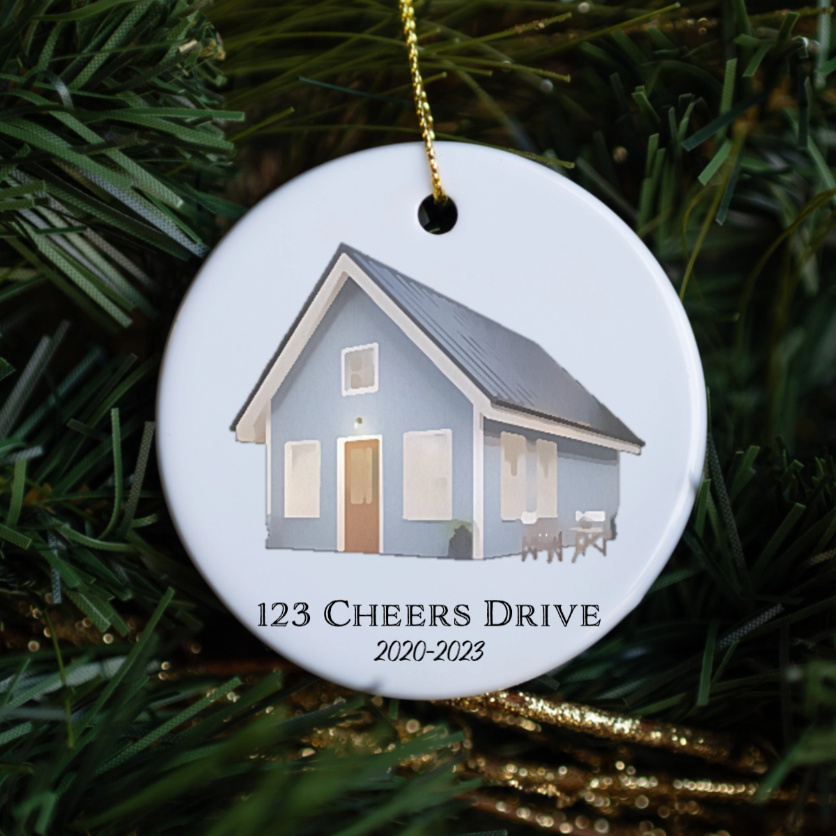 Customized Watercolor House Ornament