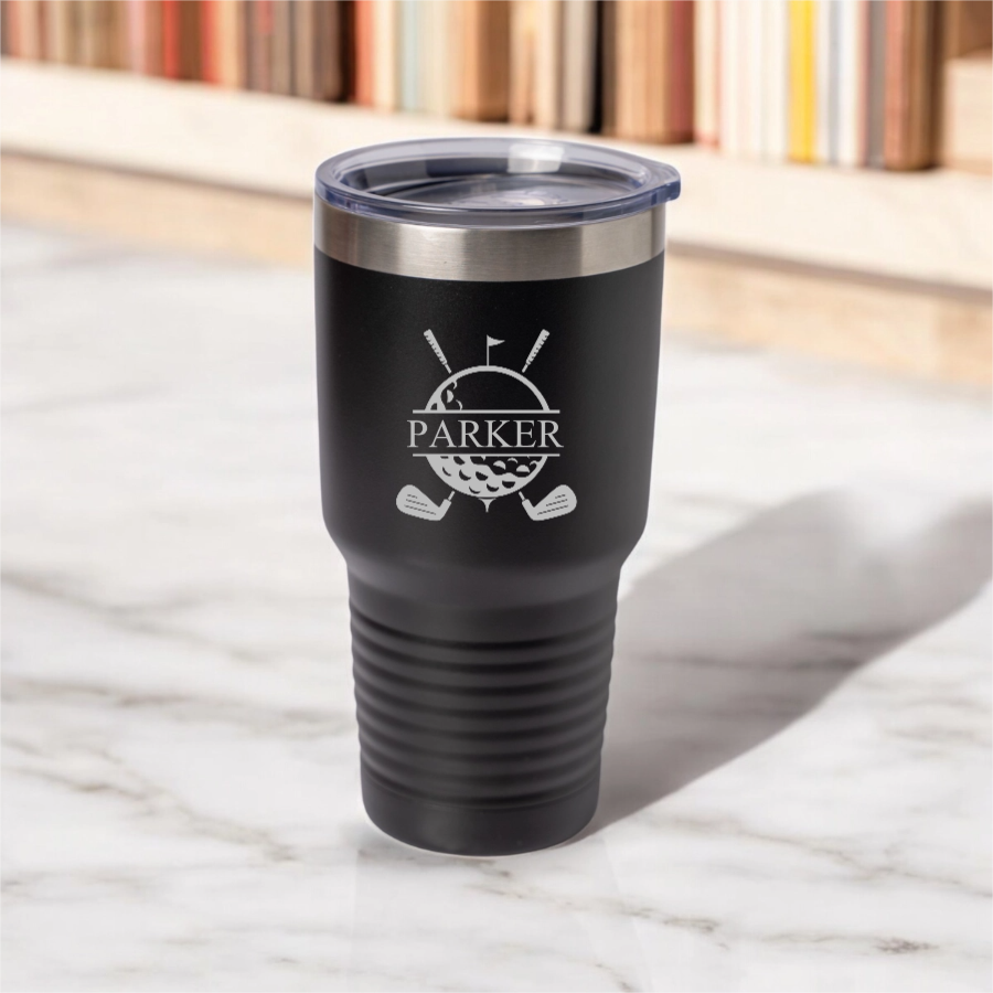 Customized 30oz Golf Tumbler with Silver Lip