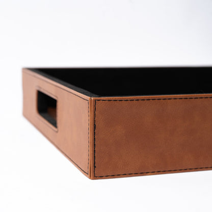 Customized Brown Leather Serving Tray