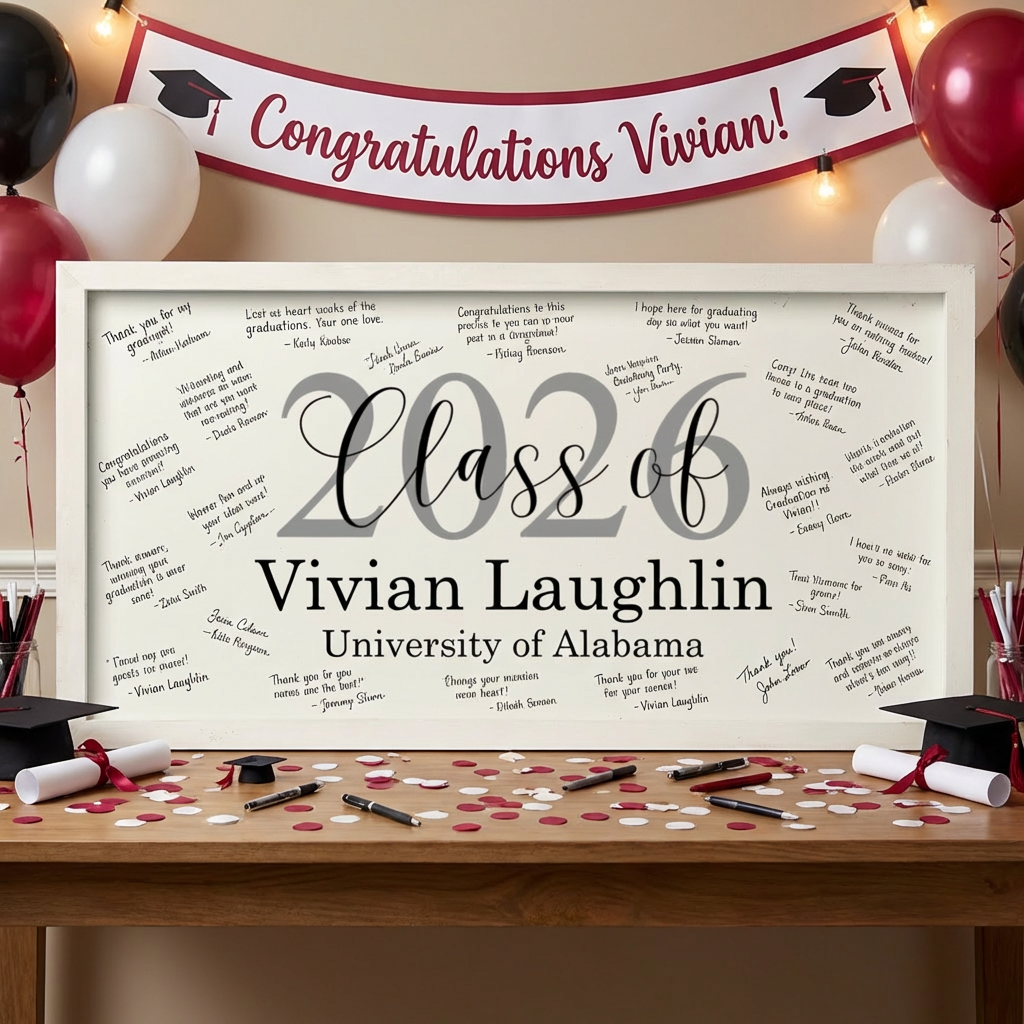 Customized Graduation Guestbook Framed Sign