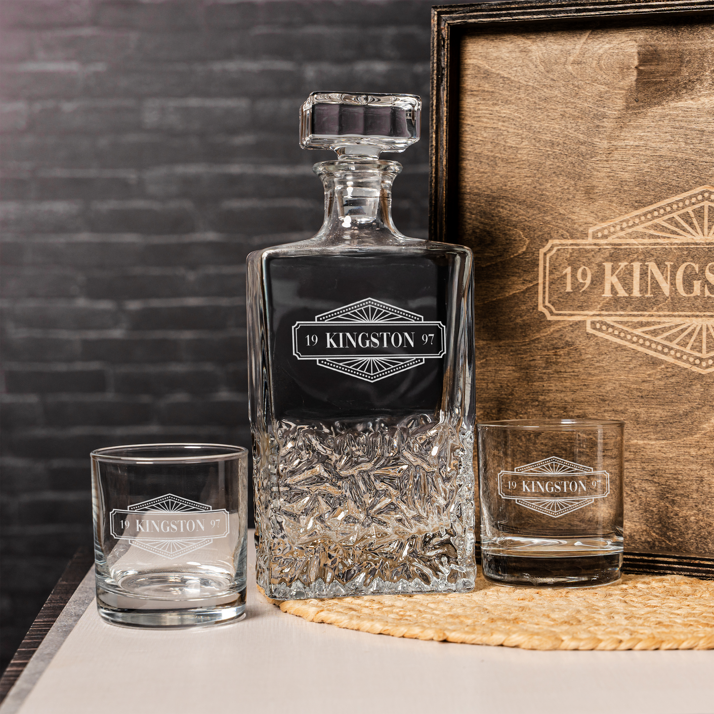 Bradford Decanter Set w Gift Box Custom Logo