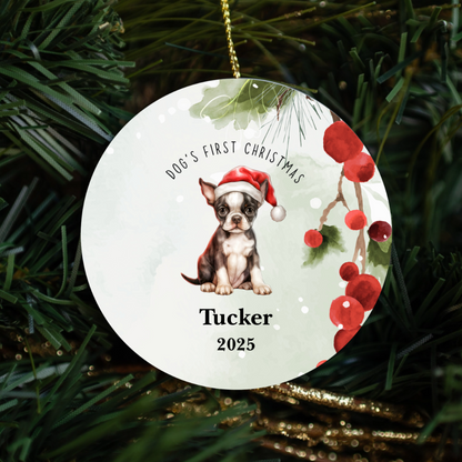 Customized Dog’s First Christmas Ornament