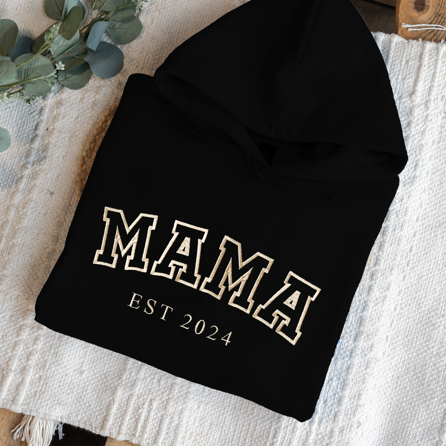 Embroidered Mama Hoodie with Est. Year