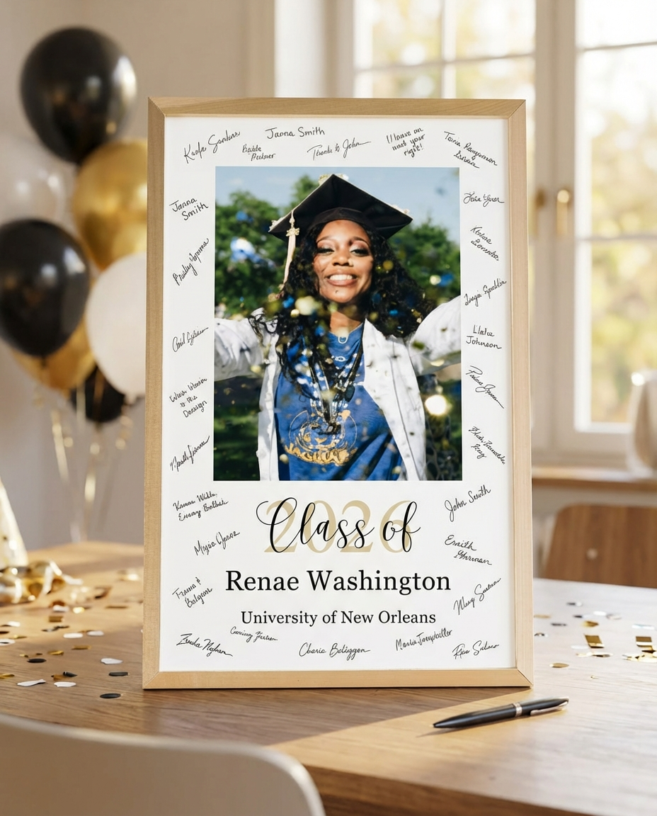 Customized Photo Graduation Guestbook Sign