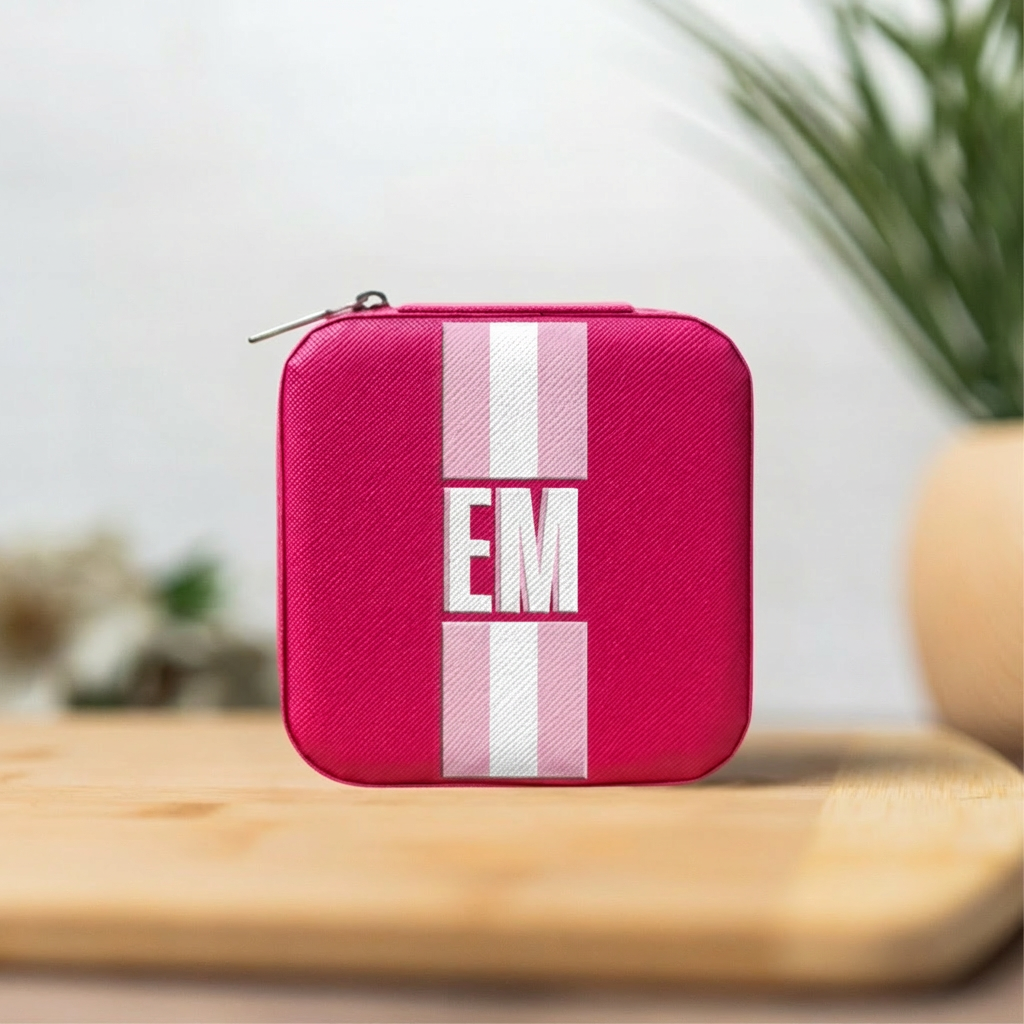 Shadow Monogram Customizable Jewelry Travel Case