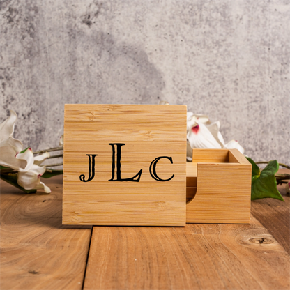 Custom Engraved Bamboo Coasters - Signature Designs