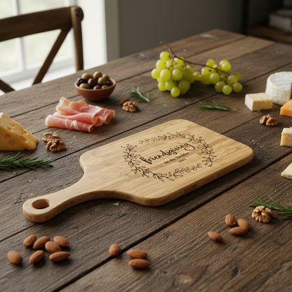 Friendsgiving Custom Bamboo Paddle Cutting Board