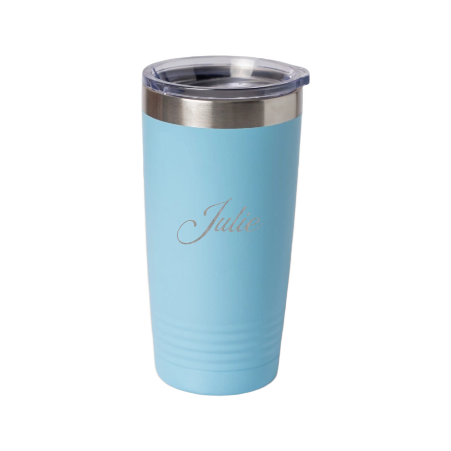 Customized Engraved 20oz Tumbler with Silver Lip - Script