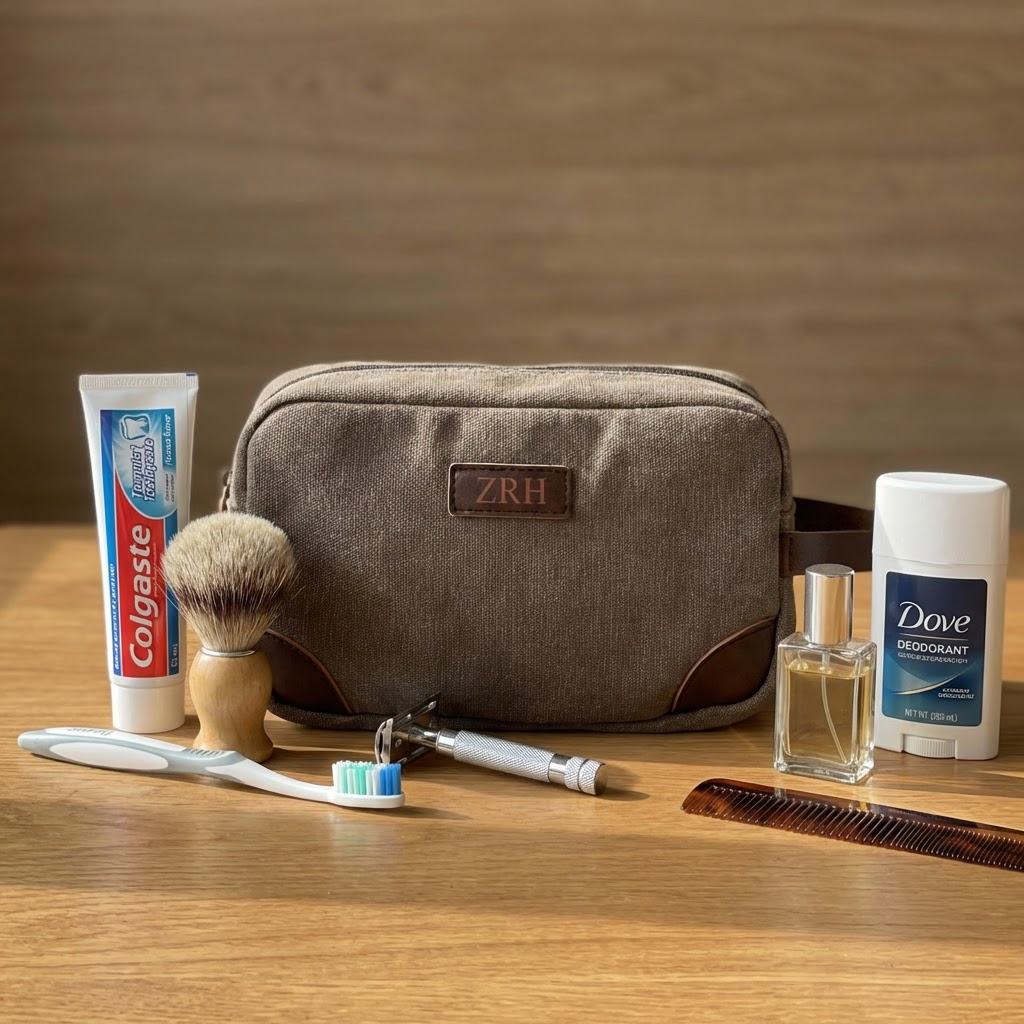 Groomsmen Gift Set of 5 Customized Grey Toiletry Bags
