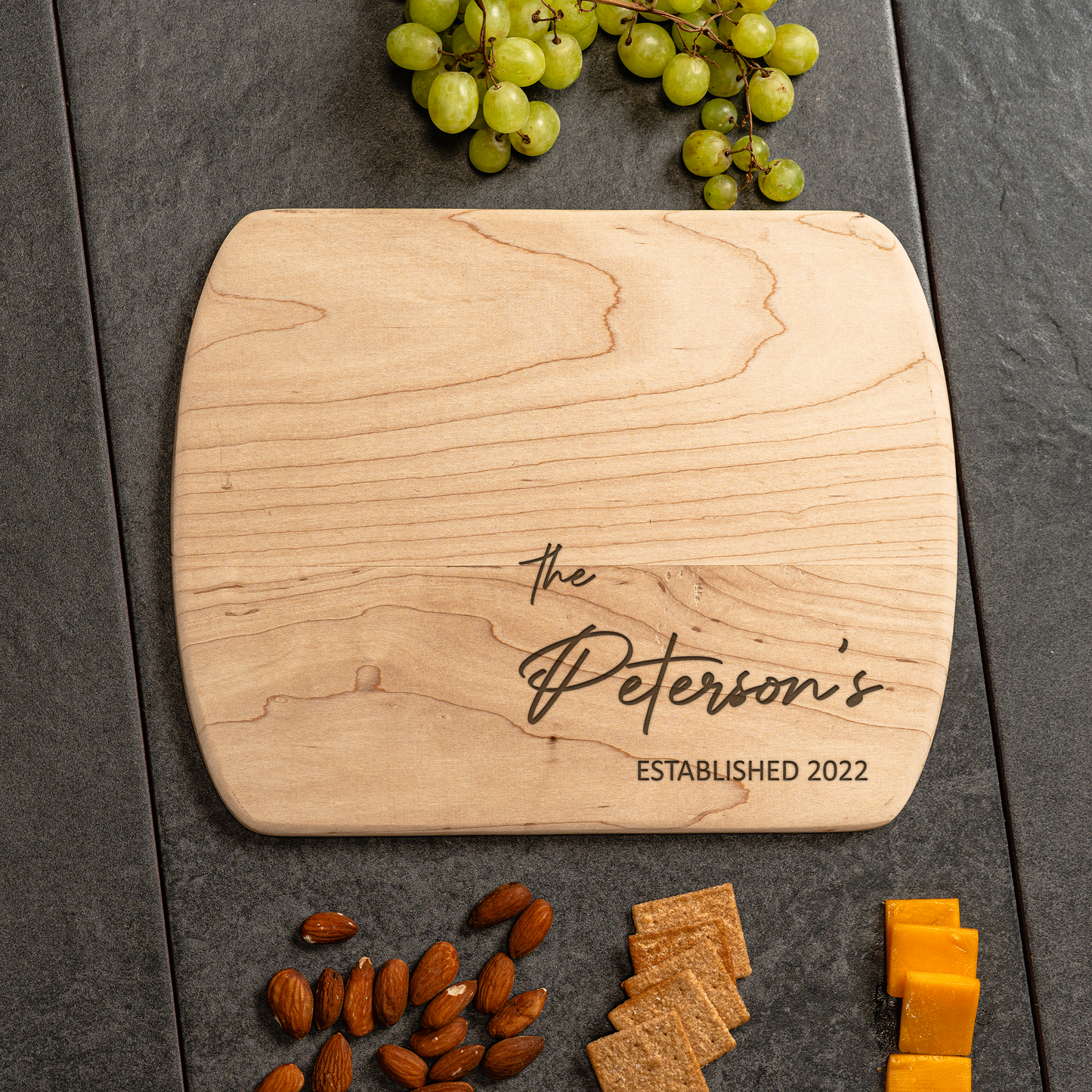 Personalized Thin Oval Cutting Boards - Family Name