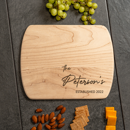 Personalized Thin Oval Cutting Boards - Family Name