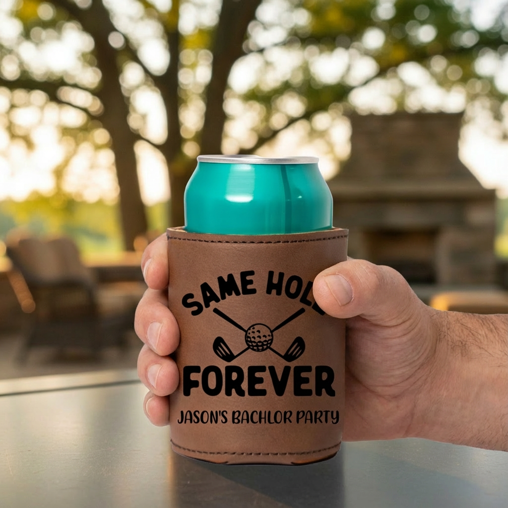 Customized Same Hole Forever Bachelor Party Can Coolers