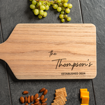 Personalized Large Paddle Cutting Boards - Family Name