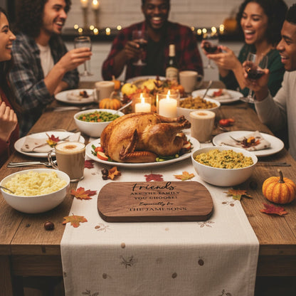 Friendsgiving Custom Thin Oval Cutting Boards