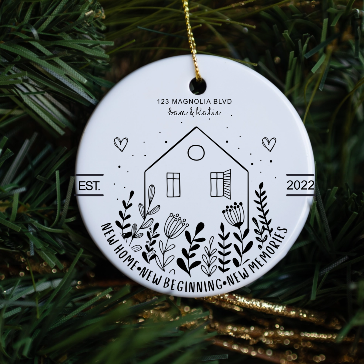 Customized New Home New Beginnings Ceramic Ornament