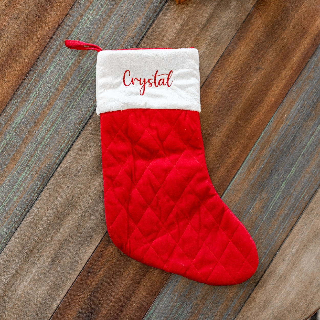 Velvet Embroidered Christmas Stockings