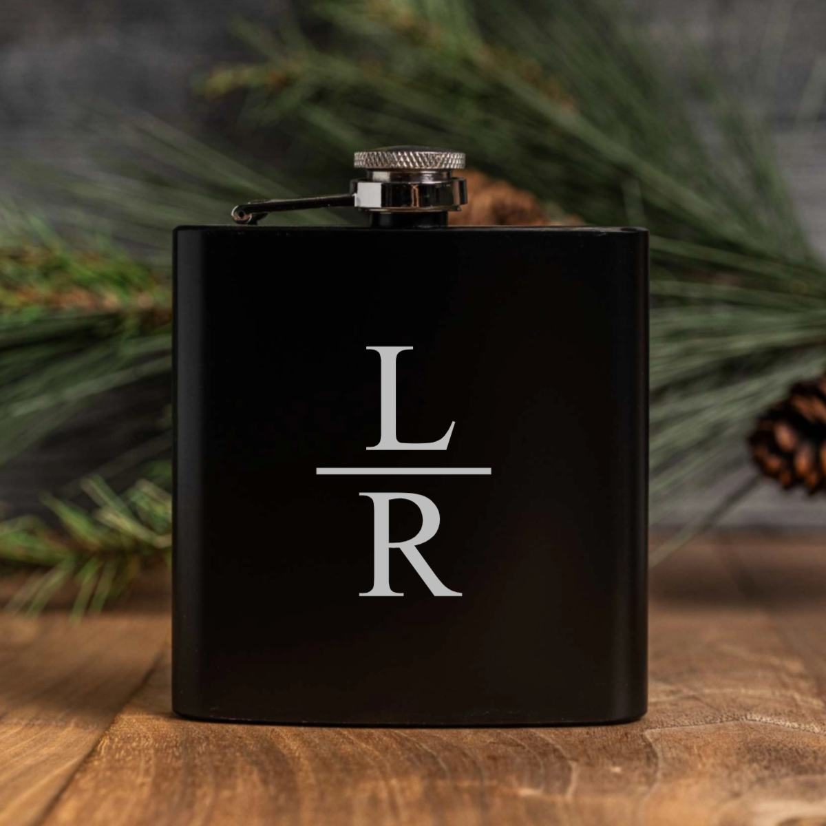 Customized Black Powder Coated Flasks - Signature Designs
