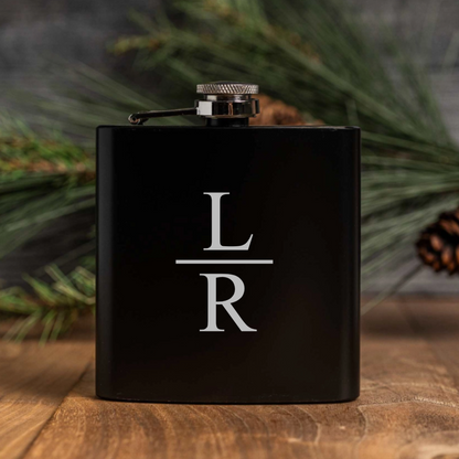 Customized Black Powder Coated Flasks - Signature Designs