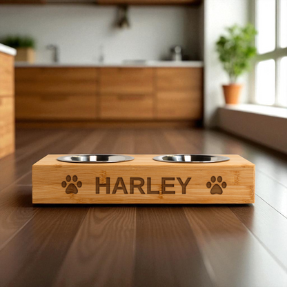 Customized Wood Pet Feeding Stand with Dog Bowls