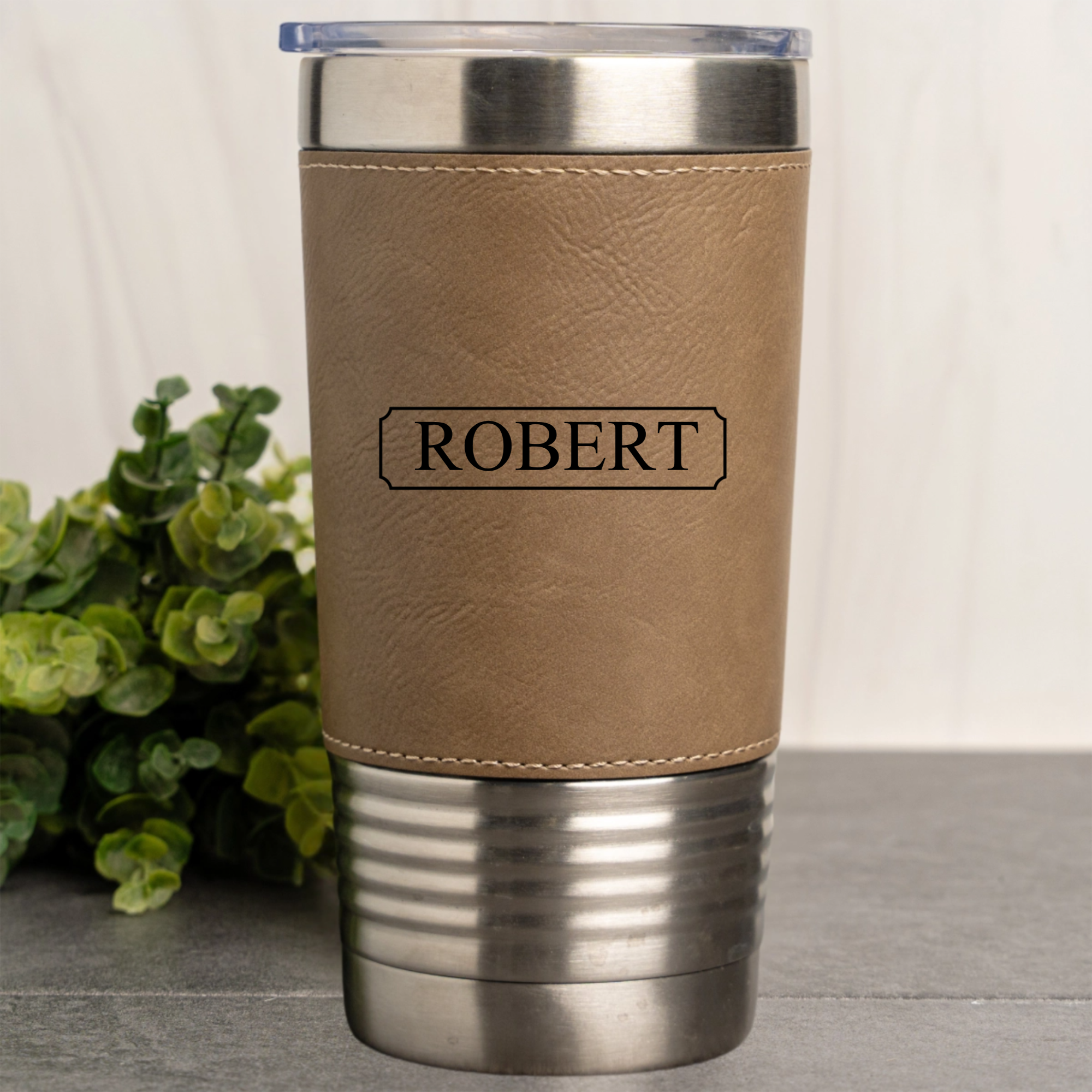 Customized Leather Wrapped Tumblers