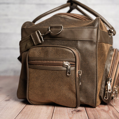 Set of 5 Leather Weekender Duffle Bags - Groomsmen Gift