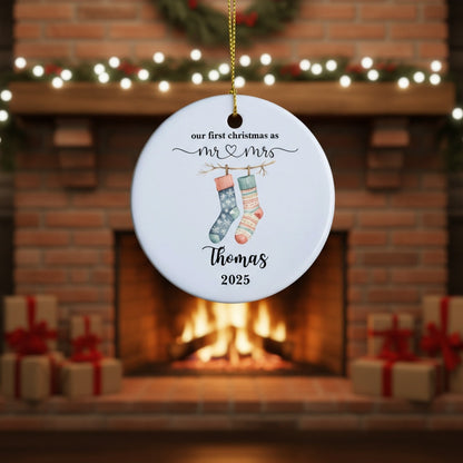 Customized Our First Christmas Stockings Ornament
