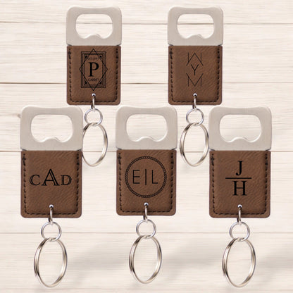 Set of 5 Personalized Keychain Bottle Openers - Signature Designs