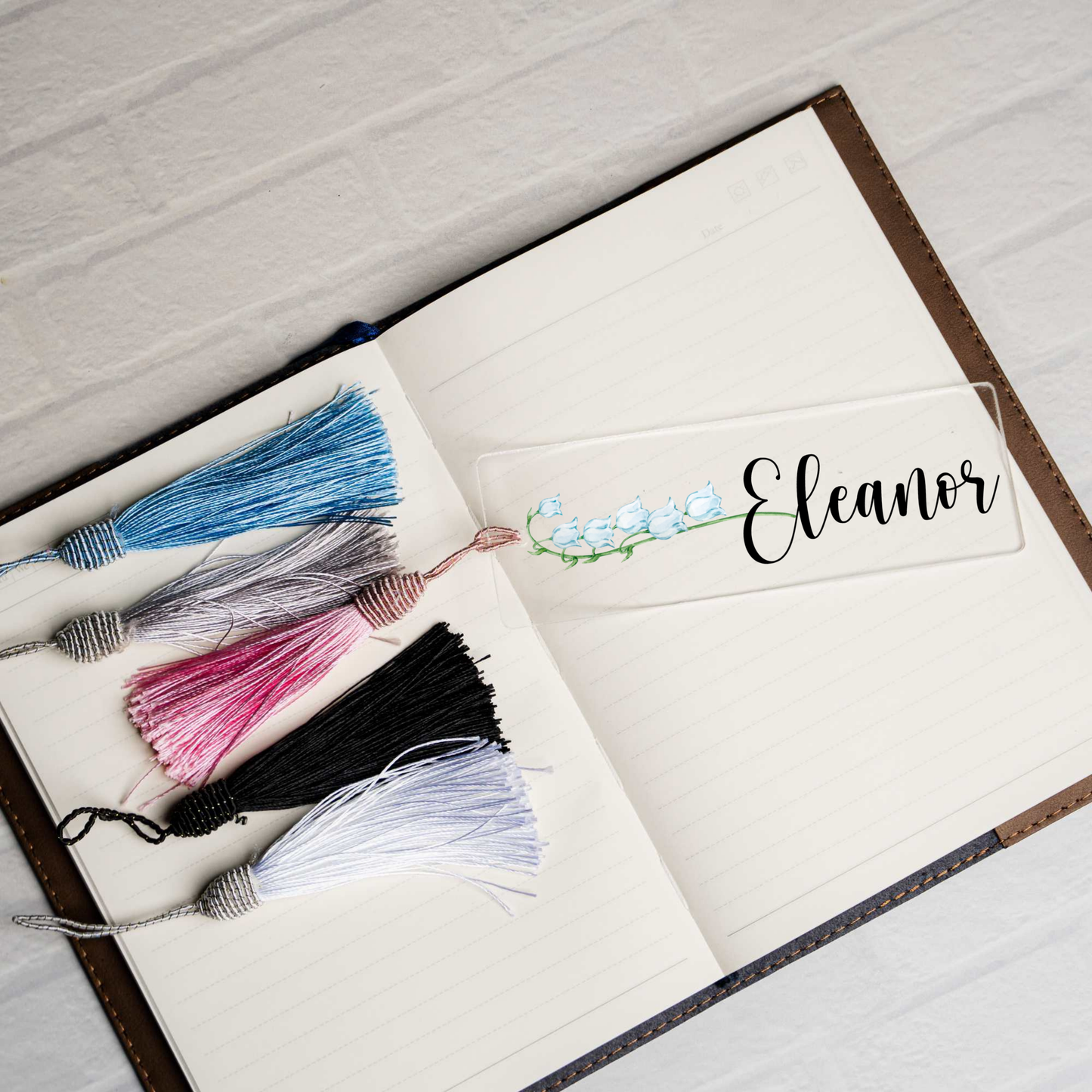 Customized Birth Flower Bookmark with Name