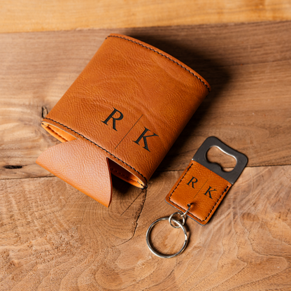 Customized Can Cooler & Bottle Opener Gift Set
