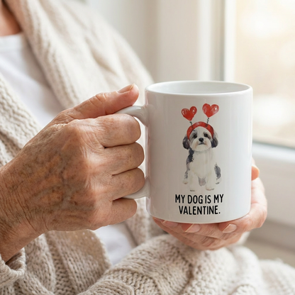 My Dog is My Valentine Customizable Coffee Mug