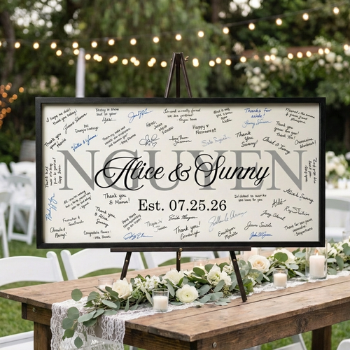 Customized Wedding Guest Book Sign