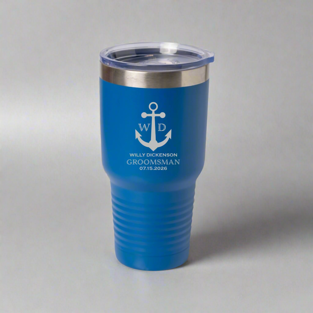 Customized 30oz Tumbler with Silver Lip - Groomsmen, Bridesmaids, Best Man