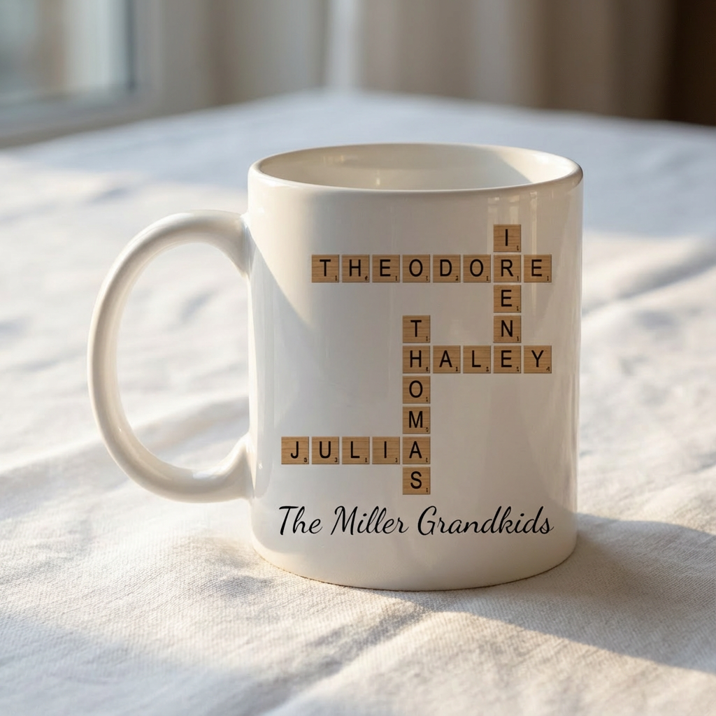 Grandparents Customizable Crossword Puzzle Mug