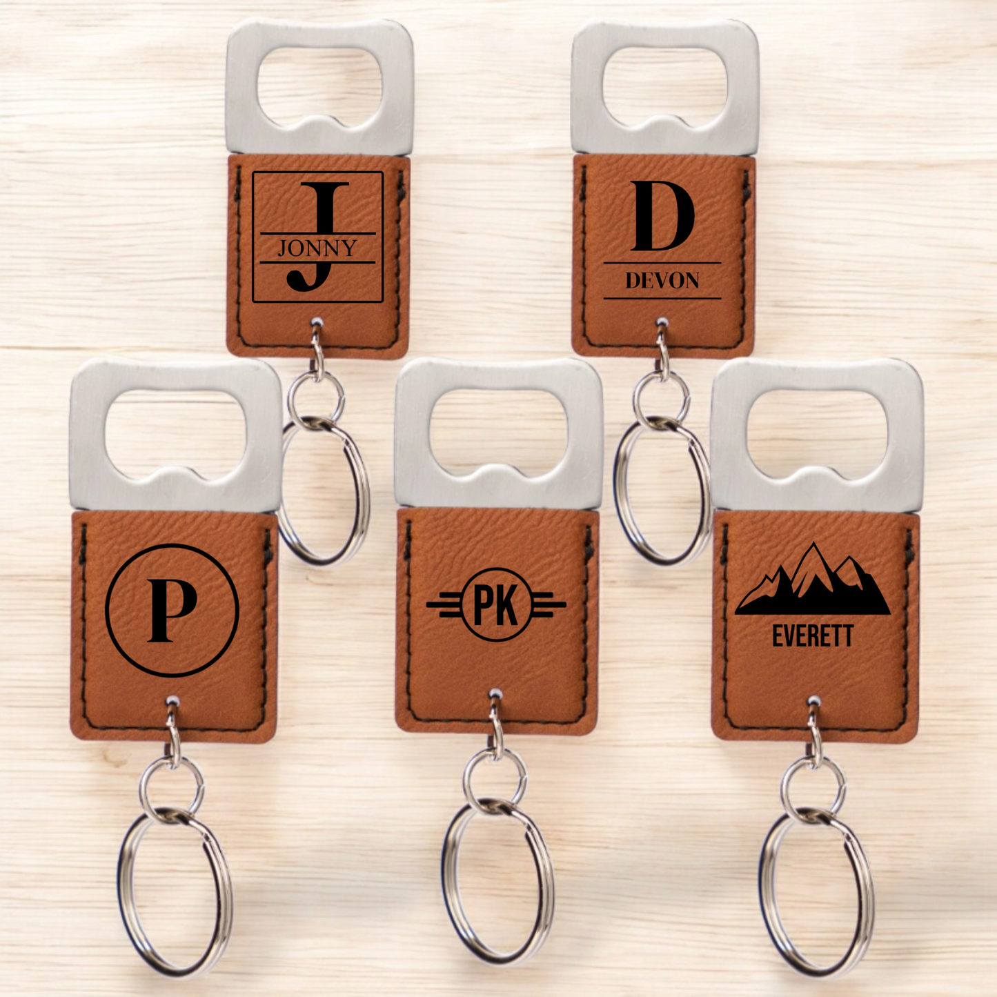 Set of 5 Personalized Keychain Bottle Openers