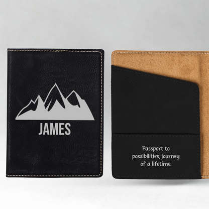 Customized Passport Cover - Black & Rustic