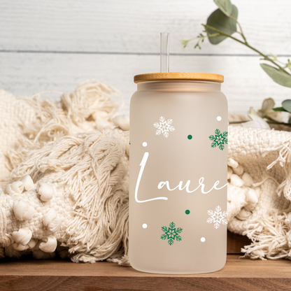 Customized Snowflake Glass Cans